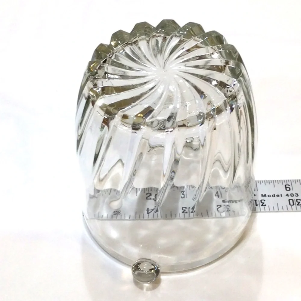 Vintage Arte Murano Italy Cut Crystal Ice Bucket w/Knob Handles
